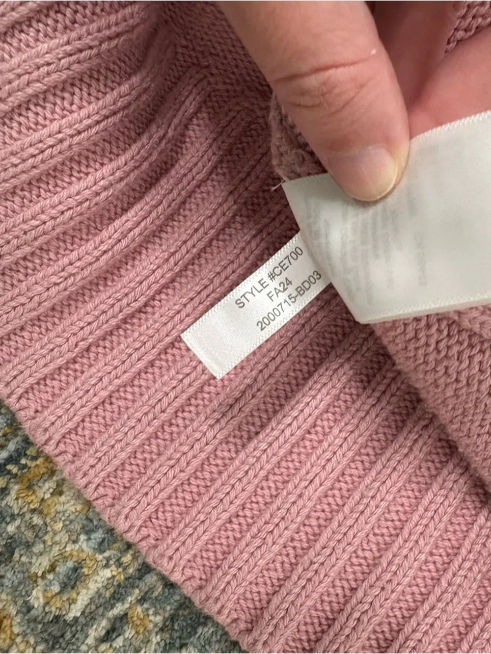 J. Crew Cotton Turtleneck Sweater Long Dleeve Ribbed Pale Blush Pink
